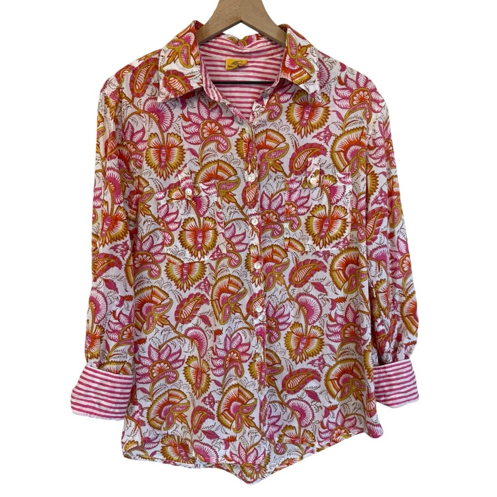 Roberta Roller Rabbit Cotton Button Down Top - image 1